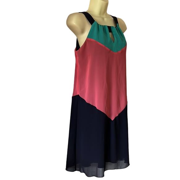 EnFocus Studio Size 4 Sleeveless Color Block Dress Retro Vibe Summer - Picture 2 of 9